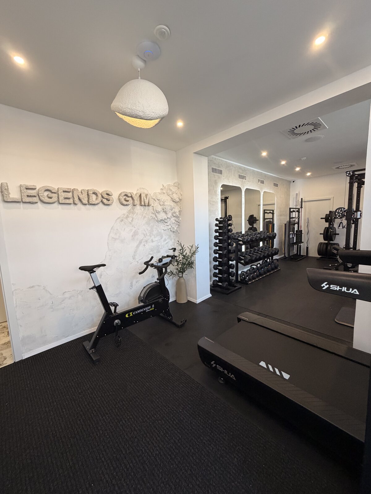 Volné váhy a činky v privátním fitness centru Zlín